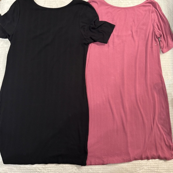 Lot of 2 Old Navy Women's Short Sleeve Fitted‎ Rib-Knit Scoop-Back Mini Dress L - Picture 1 of 13